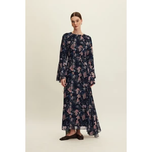 Şifon Volanlı Elbise Floral