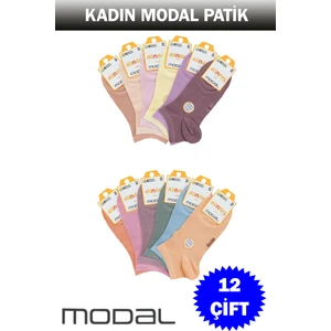 Kadın Modal Patik Çorap 12'li