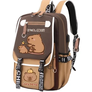 "şık Kawaii Capybara Bilgisayar Sırt Çantası Üniversite Okul Günlük Sırt Çantası Gençler Için Büyük Kapasiteli Ayarlanabilir Askılı Okul Çantası " (Yurt Dışından)