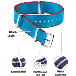 22 mm Fossil-Welder-Casio-Seiko-Omega-Armani Saat Uyumlu Nato Tekstil Kumaş Saat Kordonu F39XWDS-22