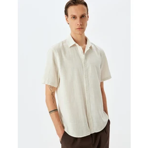 Pamuklu Düğmeli Kısa Kollu Gömlek