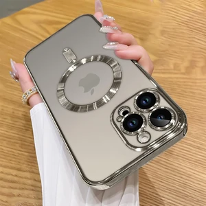 iPhone 15 Pro Max Kılıf Kamera Lens ve Hoparlör Toz Korumalı Magsafe Şarj Özellikli Esnek Silikon
