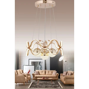 Trend Rose Modern 4 Lü Ledli Gold 3 Renk Sarkıt Avize