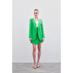 Klasik Yaka Uzun Ceket - Açık Yeşil