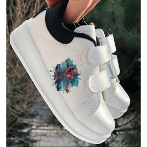 Erkek Çocuk Spor Ayakkabı Spiderman(Örümcek Adam) Basklı Rahat Hafif Esnek  Çocuk Sneaker