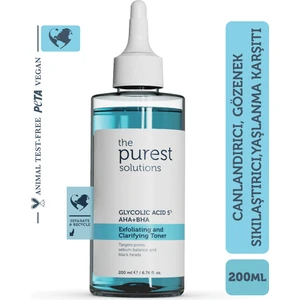 The Purest Solutions Canlandırıcı Tüm Ciltler için Glikolik Asit Tonik 200 ml