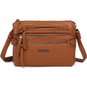 Yıkama Rölaks Deri Kadın Postacı Çantası 21K Barcelona 1920-6