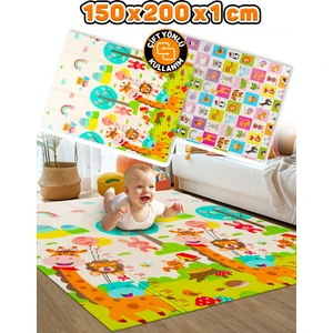 Circle Toys Neşeli Zürafa + Animals , Katlanabilir Çocuk Oyun Halısı – 150X200X1 cm - Taşıma Çantası Yanında