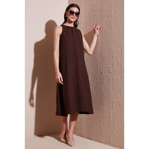 Regular Fit Halter Yaka Midi Boy Elbise Bayan Elbise 67810049