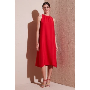 Regular Fit Halter Yaka Midi Boy Elbise Bayan Elbise 67810049