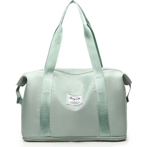 Oxford Kumaş Duffle Çanta Hafta Sonu Gecelik Omuz Çantası Spor Salonu Çanta-Açık Yeşil (Yurt Dışından)