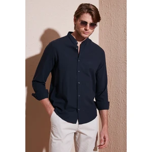 Keten Görünümlü Pamuklu Regular Fit Hakim Yaka Gömlek Erkek Gömlek CF25S112637