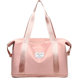 Oxford Kumaş Duffle Çanta Hafta Sonu Gecelik Omuz Çantası Spor Salonu Çanta-Pembe (Yurt Dışından)