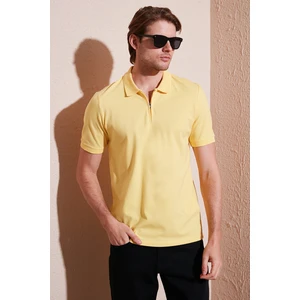 Pamuklu Regular Fit Yarım Fermuarlı Polo Yaka T Shirt Erkek Polo Yaka T Shirt 5901029