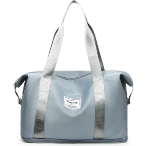 Oxford Kumaş Spor Çanta Hafta Sonu Gecelik Omuz Çantası Spor Salonu El Çantası-Bebek Mavisi (Yurt Dışından)
