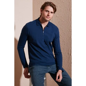 Pamuklu Slim Fit Yarım Fermuarlı Polo Yaka Sweat Erkek Sweat 5903010