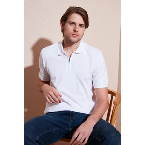 Pamuklu Regular Fit Yarım Fermuarlı Polo Yaka T Shirt Erkek Polo Yaka T Shirt 5901029
