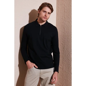 Pamuklu Slim Fit Yarım Fermuarlı Polo Yaka Sweat Erkek Sweat 5903010