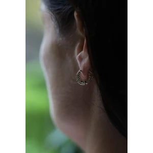 Yenigün Kuyumculuk 14 Ayar Altın Işıltılı Halka Küpe