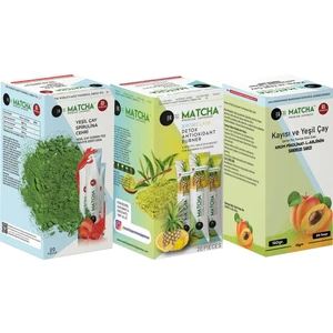 Bilge İlaç Çilek&Ananas ve Kayısı Aromalı Detox Matcha Çayı 3 Kutu=60 Şase (Poşet)