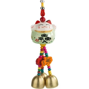 Feng Shui Şans ve Bereket Kedisi Maneki Neko Seramik Asılabilir Dekor/kapı Süsü /duvar Süsü