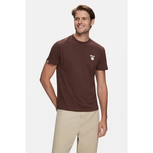 Bass Kahverengi Bisiklet Yaka Baskılı Standard Fit Erkek Tshirt