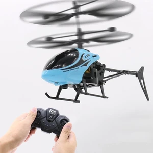 Şarj Edilebilir Düşmeye Dayanıklı Helikopter Uzaktan Kumandalı Uçak Rc Drone Çocuk Oyuncak - Mavi (Yurt Dışından)