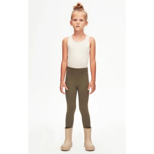 Kamuflaj Yeşil Basic Kız Çocuk Yazlık Tayt