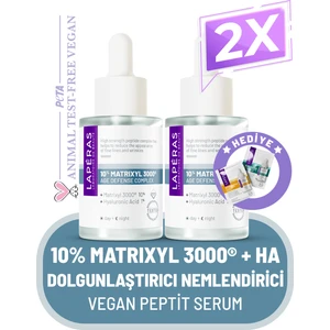 10% Peptide Matrixyl 3000® 1% Hyaluronic Acid  Nemlendirici Vegan Peptit Serum 2'li Paket