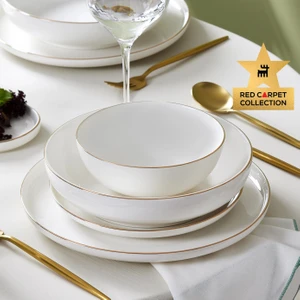 Red Carpet Collection Stream Bone Favaro 60 Parça 12 Kişilik Yemek Takımı Gold