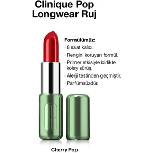 Pop Longwear™ Gün Boyu Kalıcı Ruj - Renk: Cherry Pop 3.9g | Parlak Bitiş