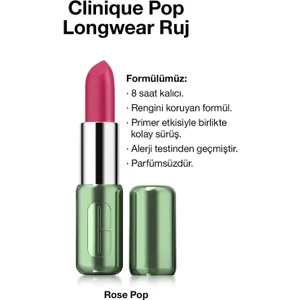 Pop Longwear™ Gün Boyu Kalıcı Ruj - Renk: Rose Pop 3.9g | Mat Bitiş