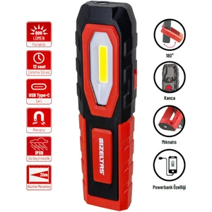Izeltaş Cob Led Şarjlı Büyük Boy Çalışma Lambası 600 Lm