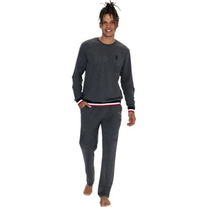 U.S. Polo Assn. Erkek Antrasit Melanj Pijama Takım 18920