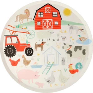 Meri Meri - On The Farm Dinner Plates - Çiftlik Tabak - 8'li