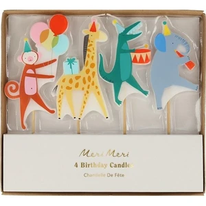 Meri Meri - Animal Parade Candles - Hayvan Geçit Töreni Mumlar - 4'lü