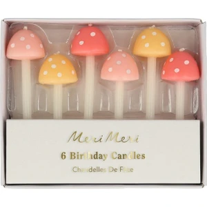 Meri Meri - Mushroom Birthday Candles - Mantar Doğum Günü Mumları - 6'lı