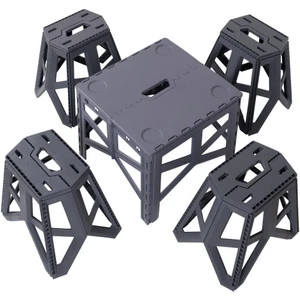 Portatif Plastik Katlanabilir Kolay Taşınır Kamp Piknik Masası + 4 Adet Katlanır Kamp Tabure Set