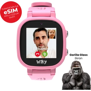 Watch 5e E-Sim Kartlı Akıllı Çocuk Saati - Görüntülü ve Sesli Arama, Sesli Mesajlaşma, Gps, Sos, Güvenli Alan, Güvenli Liste, Konum Takibi  (E-Sim'li) (Sadece Turkcell E-Sim) - Pembe