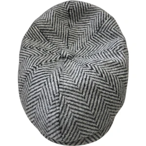 Ceeldu Kışlık Kaşe Ingiliz Stili Yün Kasket Şapka Siyah - Beyaz