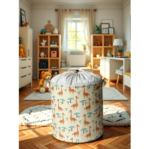 Giraffe 2 Fileli Çok Amaçlı Oyuncak Saklama Kutusu Çamaşır Sepeti Katlanır Düzenleyici Sepet 37X40