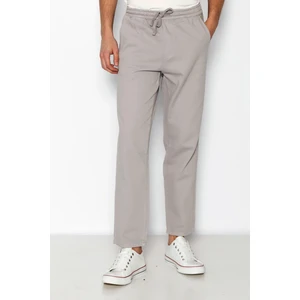Erkek Beli Lastikli Ve Bağcıklı Gabardin Baggy Pantolon