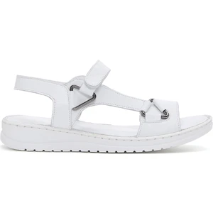 Kadın Beyaz Deri Comfort Sandalet 25SFD340518