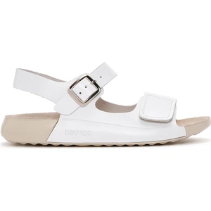 Kadın Beyaz Bilekten Bağlamalı Deri Comfort Sandalet 25SFD500318