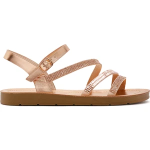 Kadın Pembe Arkadan Bantlı Taşlı Sandalet 25SFE461214