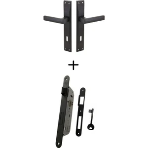 Aynalı Kapı Kolu Oda Siyah/ Metlox Sessiz 40 mm Oda Kapı Kilidi