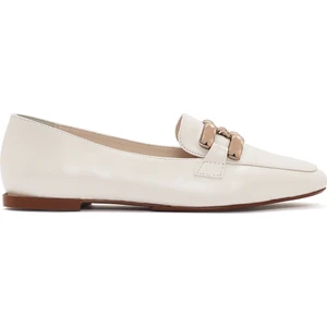 Kadın Beyaz Tokalı Maskülen Loafer 25SFE400418