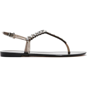 Kadın Siyah Parmak Arası Taşlı Jelly Sandalet 25SFE4906PV