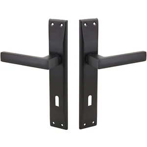 Kare Aynalı Kapı Kolu Oda Siyah 1 Takım 2 Adet Arkalı/önlü