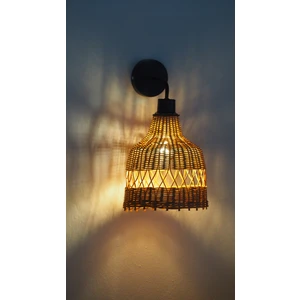 Bistro Model Rattan Duvar Lambası | Doğal ve Mütevazı Tasarım